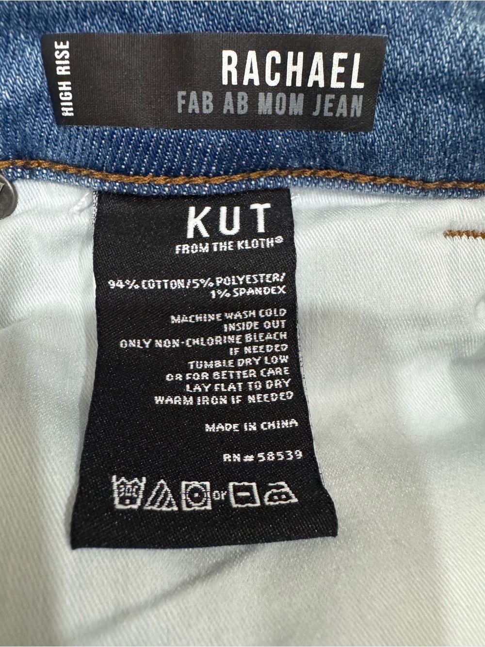 KUT From The Kloth Women’s Rachael Fab Ab Mom Jeans Button Fly High Rise Size 0 - Picture 6 of 7